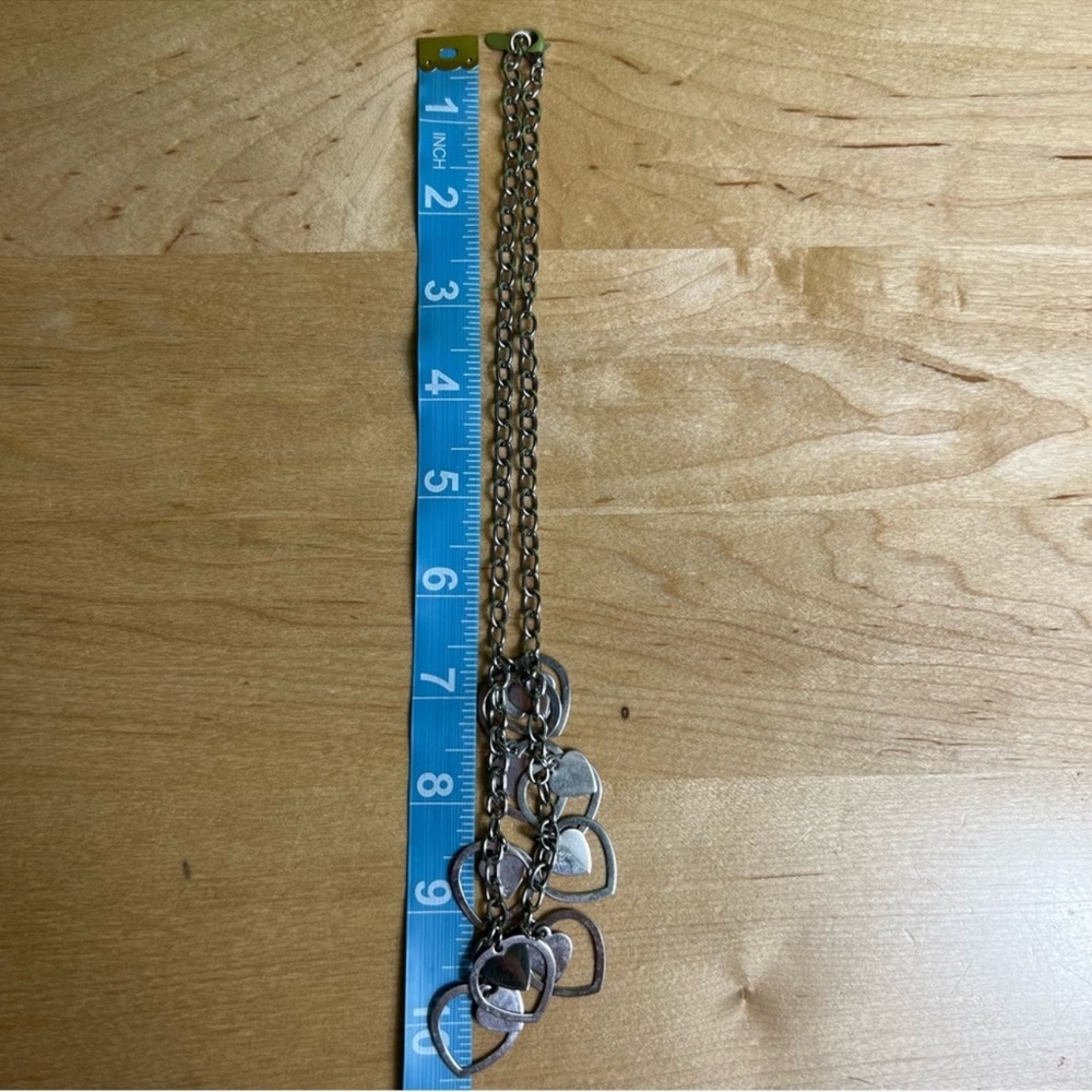 Milor Stainless Steel Chain Link Necklace Heart Pendants - Picture 3 of 3